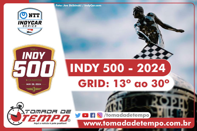 FÓRMULA INDY – INDY500 – Grid de Largada (13º ao 30º lugares) – 500 Milhas de Indianapolis – 2024