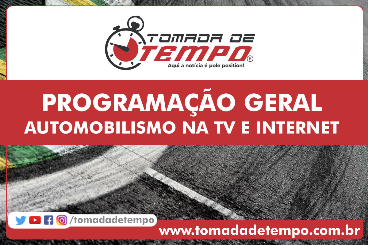 PROGRAMAÇÃO DA TV/INTERNET – Corridas transmitidas no final de semana – 18 a 20/10/2024